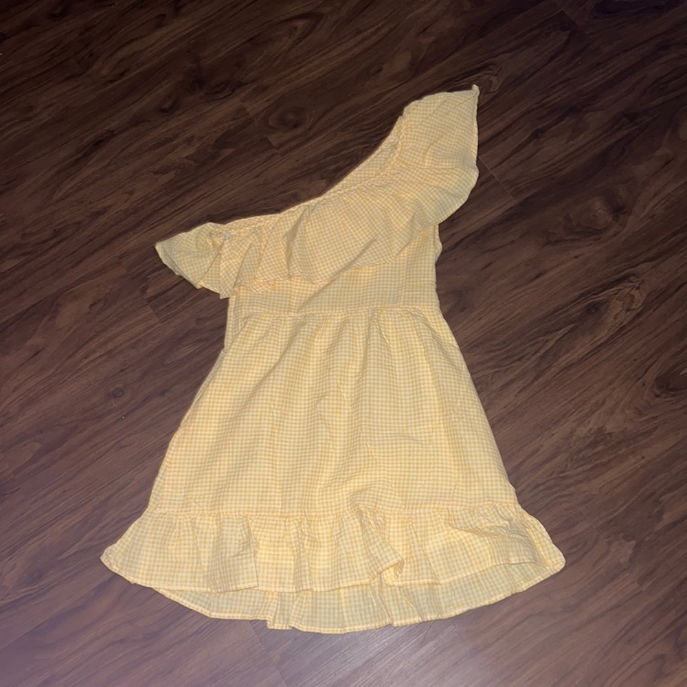 Yellow One Shoulder Mini Dress